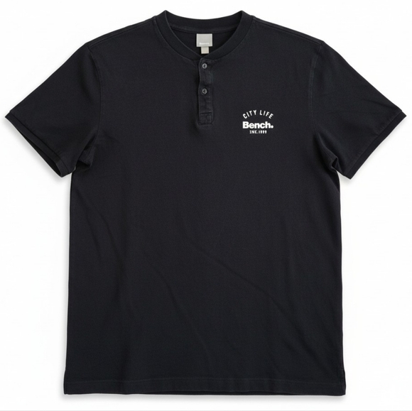 Bench Men’s Black Graphic Tee Stack with Teal Floral Accent - Picture 2 of 16